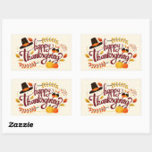 Sticker Rectangulaire Happy Thanksgiving (Feuille)