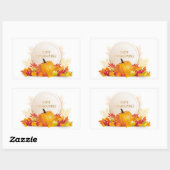 Sticker Rectangulaire Happy Thanksgiving (Feuille)