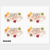 Sticker Rectangulaire Happy Thanksgiving (Feuille)