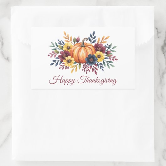 Sticker Rectangulaire Happy Thanksgiving (Sac)