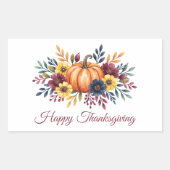 Sticker Rectangulaire Happy Thanksgiving (Devant)