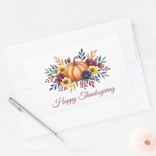Sticker Rectangulaire Happy Thanksgiving (Enveloppe)