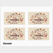 Sticker Rectangulaire Happy Thanksgiving (Feuille)