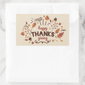 Sticker Rectangulaire Happy Thanksgiving (Sac)