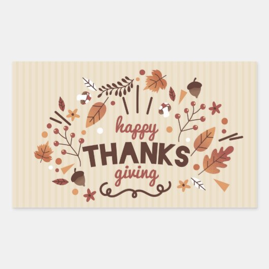 Sticker Rectangulaire Happy Thanksgiving (Devant)
