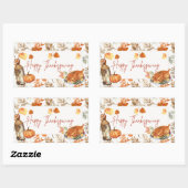 Sticker Rectangulaire Happy Thanksgiving (Feuille)
