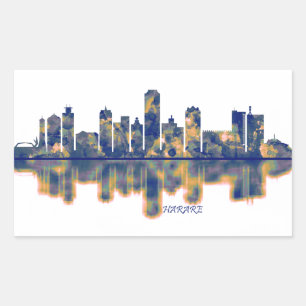 Sticker Rectangulaire Harare Skyline