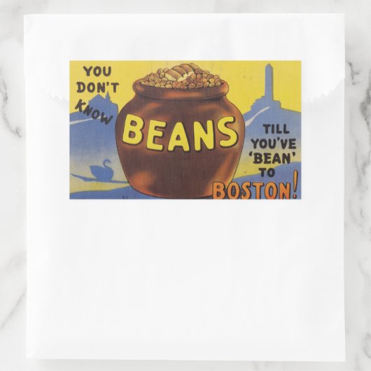 Sticker Rectangulaire Haricots cuits à Boston (Sac)