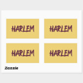 Sticker Rectangulaire Harlem Text Base Design sur Arrière - plan jaune (Feuille)