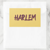 Sticker Rectangulaire Harlem Text Base Design sur Arrière - plan jaune (Sac)