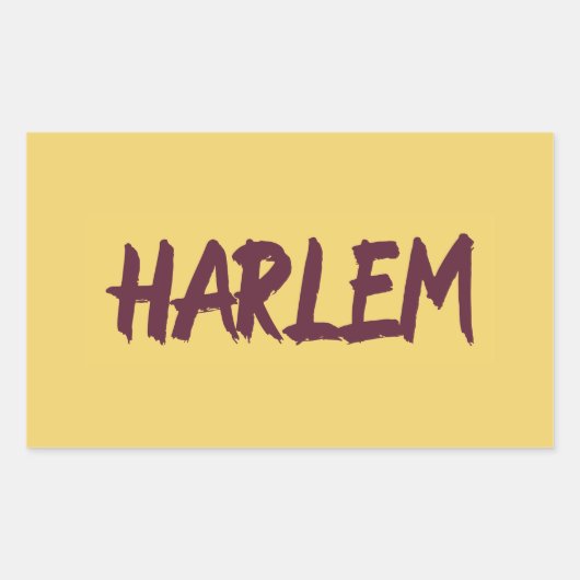 Sticker Rectangulaire Harlem Text Base Design sur Arrière - plan jaune (Devant)