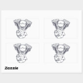 Sticker Rectangulaire Harley Evolution V-Twin (Feuille)