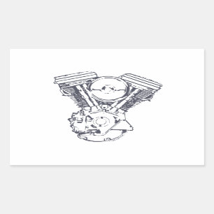 Sticker Rectangulaire Harley Evolution V-Twin