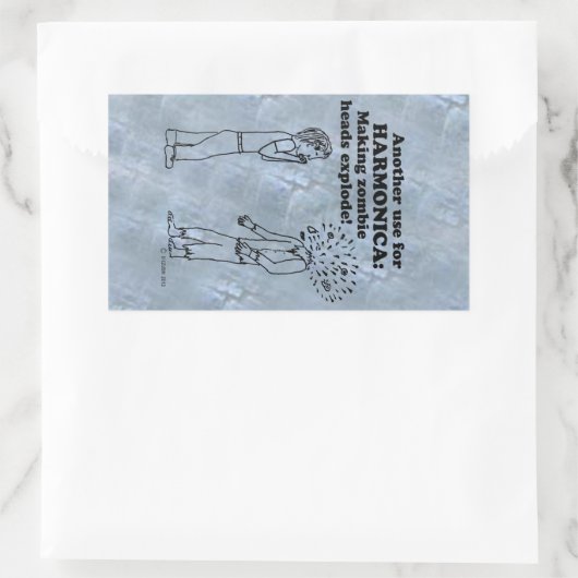 Sticker rectangulaire Harmonica Zombie Explosé (Sac)