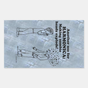 Sticker rectangulaire Harmonica Zombie Explosé