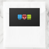 Sticker Rectangulaire Harness Horse Racing Paix Amour (Sac)