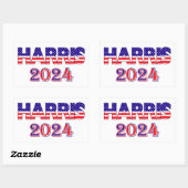Sticker Rectangulaire Harris 2024 Président Démocrate USA Texte du drape (Feuille)