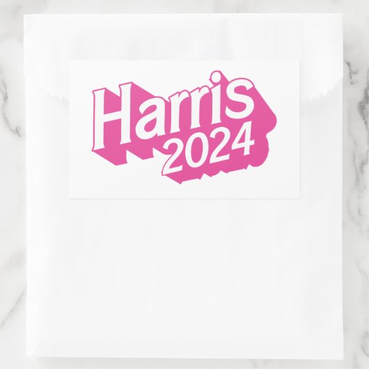 Sticker Rectangulaire Harris 2024 rose (Sac)