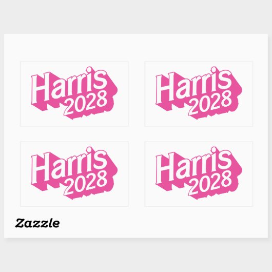Sticker Rectangulaire Harris 2028 rose (Feuille)
