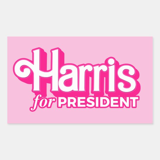 Sticker Rectangulaire Harris pour le président Pink Style (Devant)