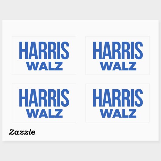 Sticker Rectangulaire Harris Walz 2024 (Feuille)