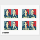 Sticker Rectangulaire Harris Walz 2024 (Feuille)