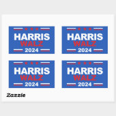 Sticker Rectangulaire Harris Walz 2024 (Feuille)