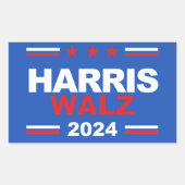 Sticker Rectangulaire Harris Walz 2024 (Devant)