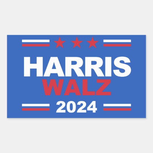 Sticker Rectangulaire Harris Walz 2024 (Devant)