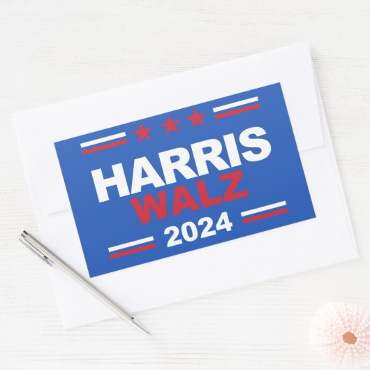 Sticker Rectangulaire Harris Walz 2024 (Enveloppe)