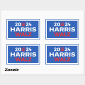 Sticker Rectangulaire Harris Walz 2024 (Feuille)