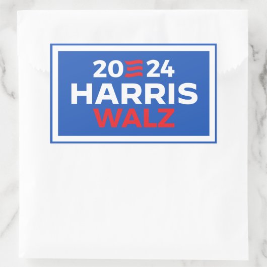 Sticker Rectangulaire Harris Walz 2024 (Sac)