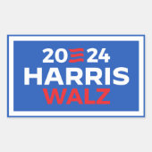 Sticker Rectangulaire Harris Walz 2024 (Devant)