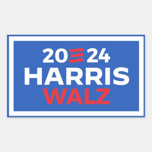 Sticker Rectangulaire Harris Walz 2024 (Devant)