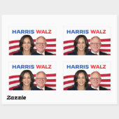 Sticker Rectangulaire Harris Walz 2024 (Feuille)