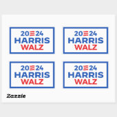 Sticker Rectangulaire Harris Walz 2024 (Feuille)