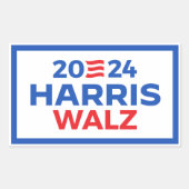 Sticker Rectangulaire Harris Walz 2024 (Devant)