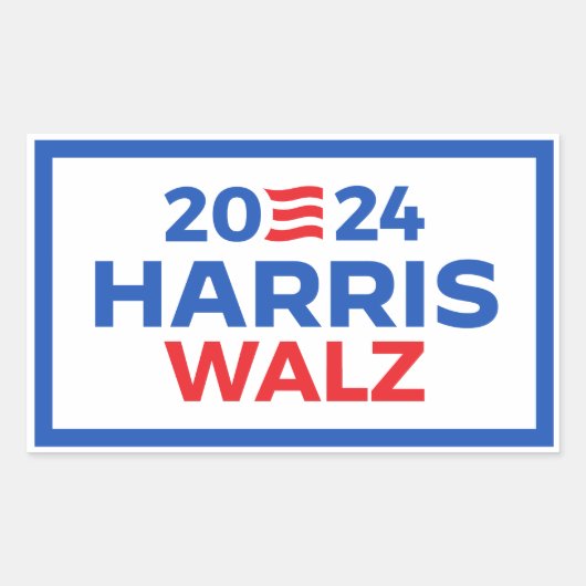 Sticker Rectangulaire Harris Walz 2024 (Devant)