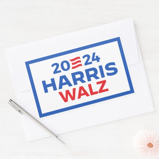 Sticker Rectangulaire Harris Walz 2024 (Enveloppe)