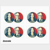 Sticker Rectangulaire Harris Walz 2024 (Feuille)