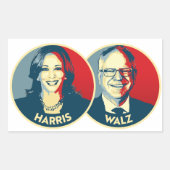 Sticker Rectangulaire Harris Walz 2024 (Devant)