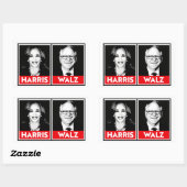 Sticker Rectangulaire Harris Walz 2024 (Feuille)