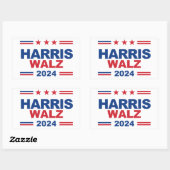 Sticker Rectangulaire Harris Walz 2024 (Feuille)