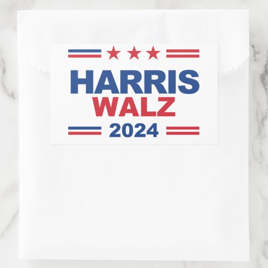 Sticker Rectangulaire Harris Walz 2024 (Sac)