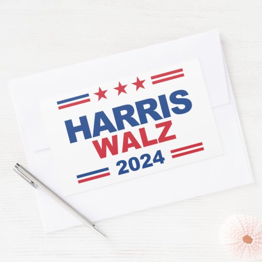 Sticker Rectangulaire Harris Walz 2024 (Enveloppe)