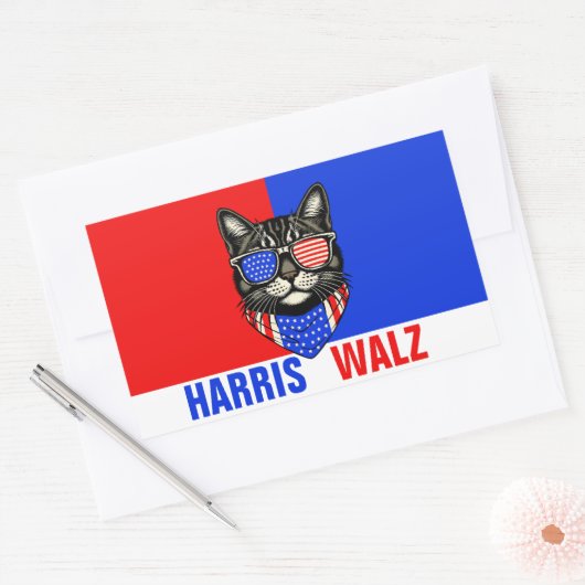 Sticker Rectangulaire Harris Walz 2024 Évidemment (Enveloppe)