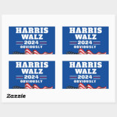 Sticker Rectangulaire Harris Walz 2024 | Évidemment (Feuille)
