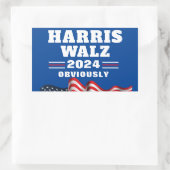 Sticker Rectangulaire Harris Walz 2024 | Évidemment (Sac)