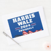 Sticker Rectangulaire Harris Walz 2024 | Évidemment (Enveloppe)