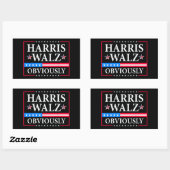 Sticker Rectangulaire Harris Walz 2024 Évidemment | Tim Walz (Feuille)